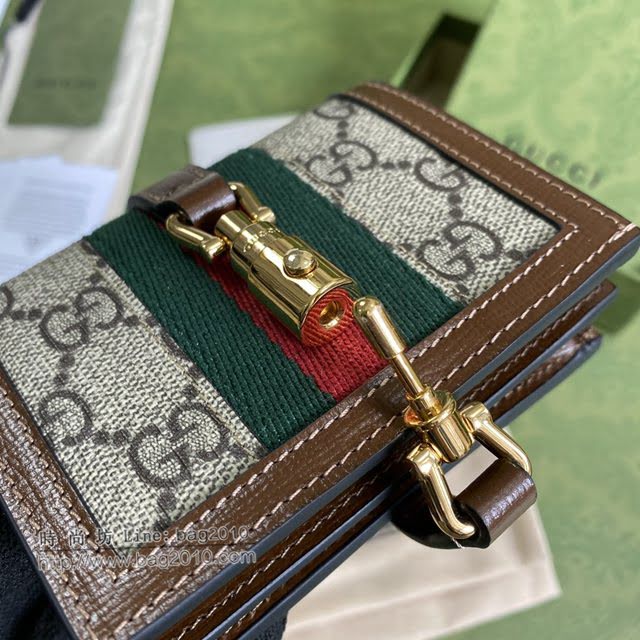 Gucci专柜新款女包, 古驰jackie 1961小巧卡包 Gucci短夹零钱包 645536  gdj1704